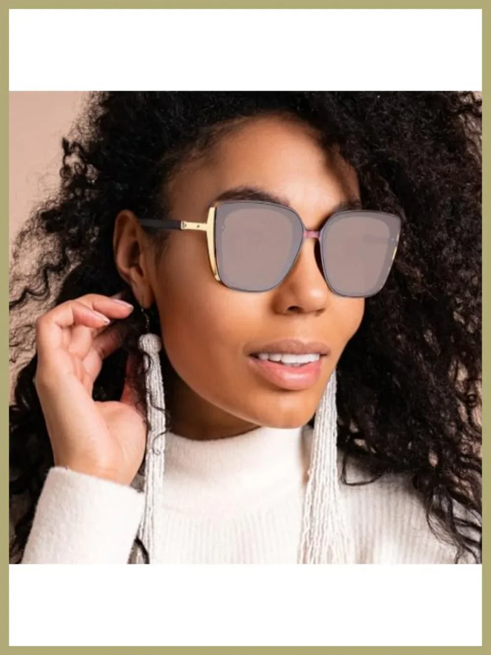 Oversized Square Sunglasses UV400 Protection Unisex for Driving